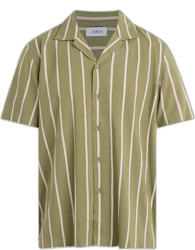 Viscose Stripe Camp Shirt