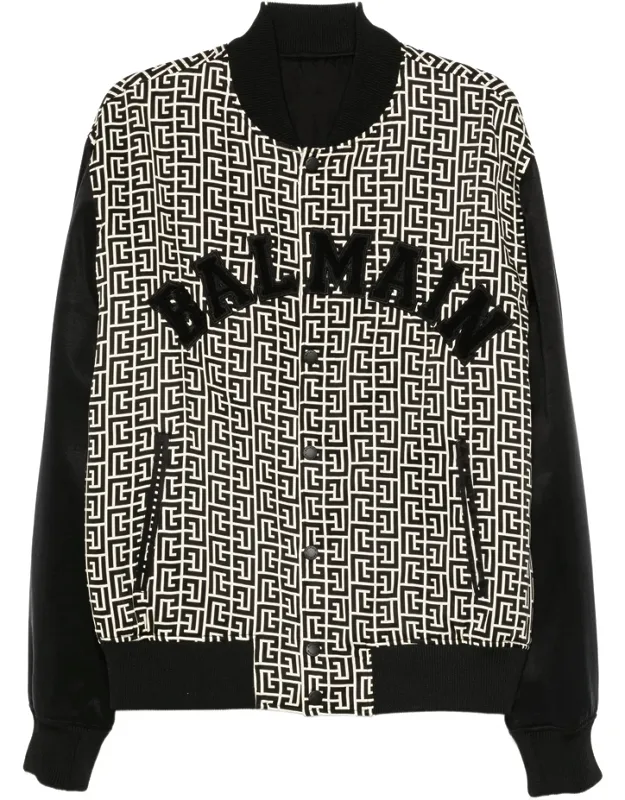 Geometric-pattern Bomber Jacket