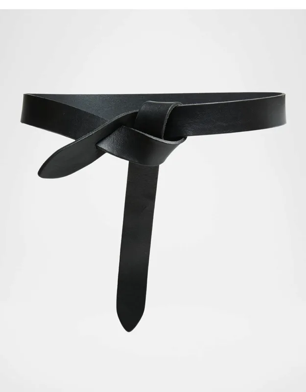 Tie-up Leather Belt