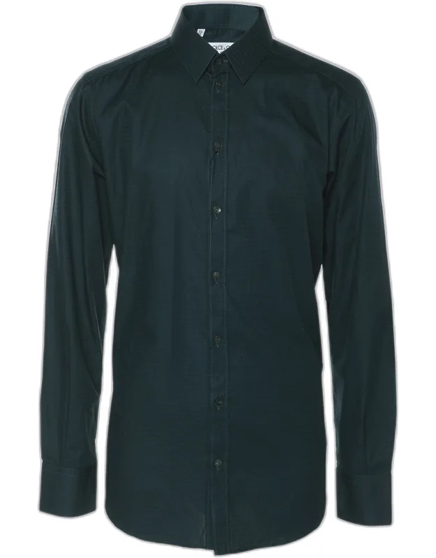 Textured Cotton Button Front Shirt
