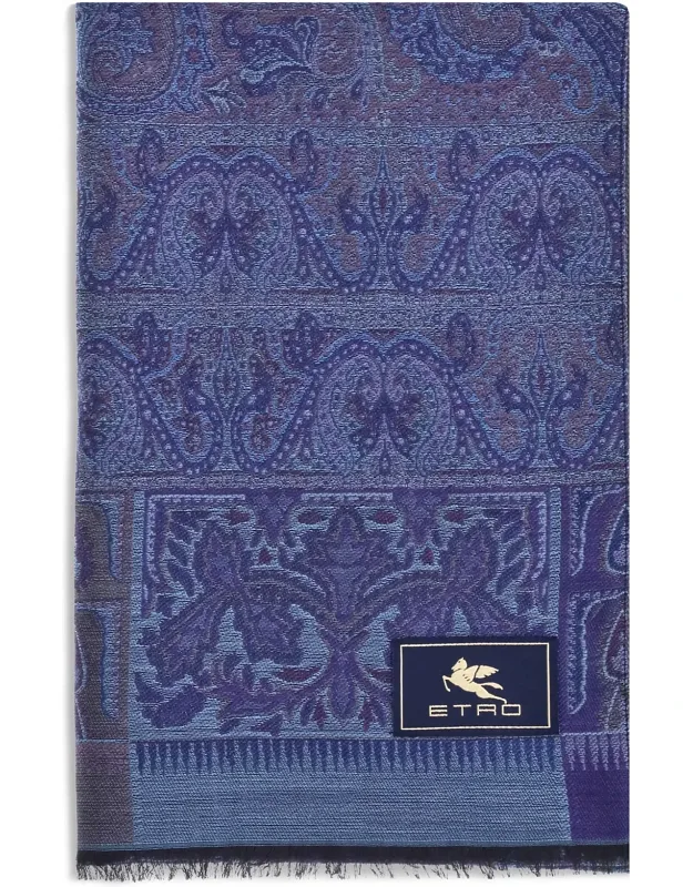 Jacquard Wool And Silk Scarf