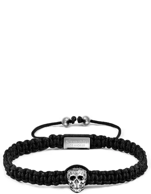 Skull On Shocker Tie Woven Bracelet
