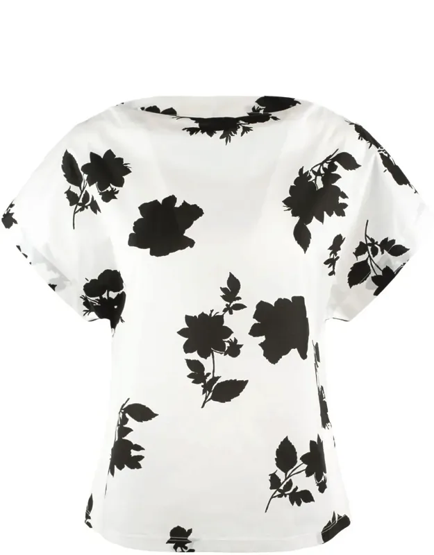 Cotton Shirt With Boat Neckline