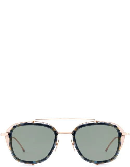 Rectangular Tortoise Sunglasses With Green Lens
