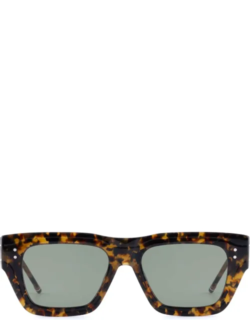 Rectangular Sunglasses - Acetate, Green Lens