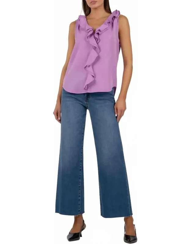 Ruffle Front Sleeveless Top