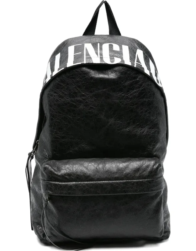 Leather Logo-detail Backpack
