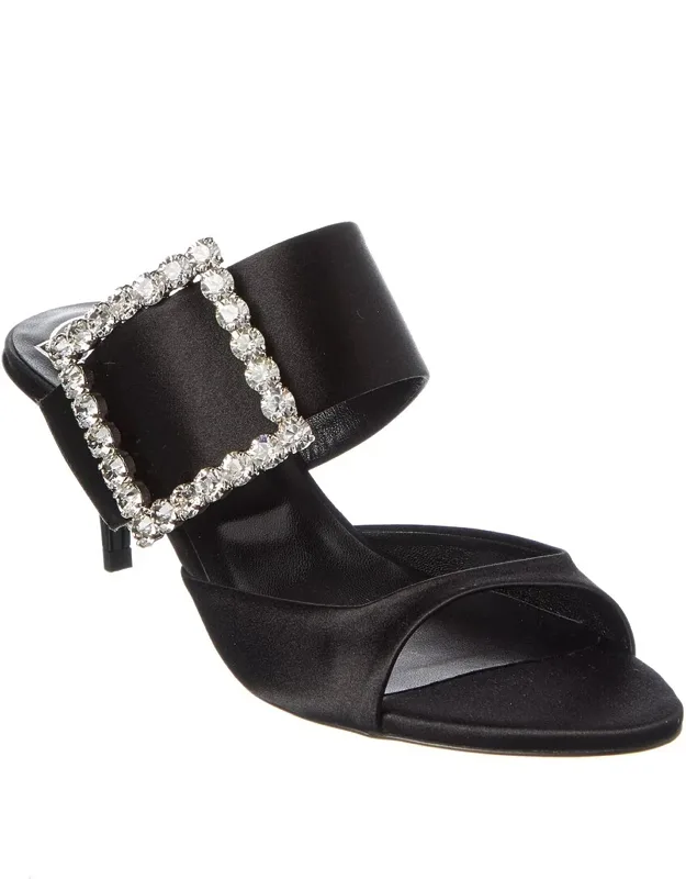 Sabat Buckle Strass Satin Sandals
