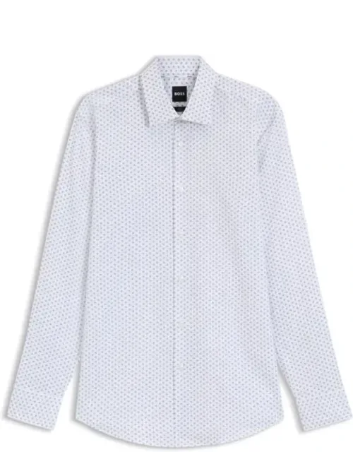 Printed Oxford Stretch Cotton Shirt