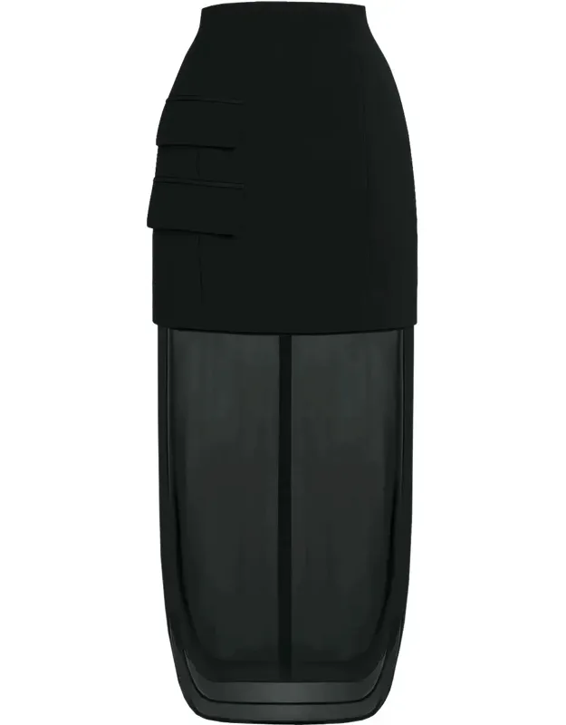 Basque Skirt With Organza Layer