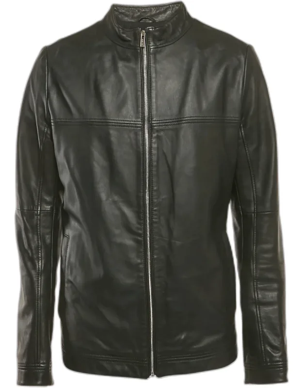 Black Leather Zip-up Jacket