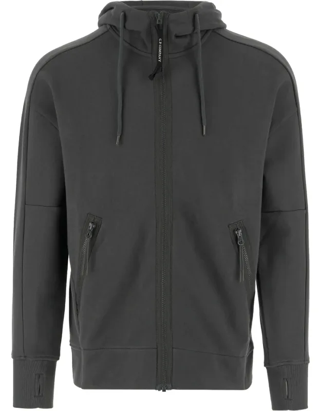 Goggle-detail Zip-up Hoodie