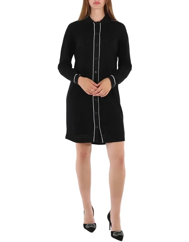 Contrast-trimmed Cashmere And Cotton Shirt Dress