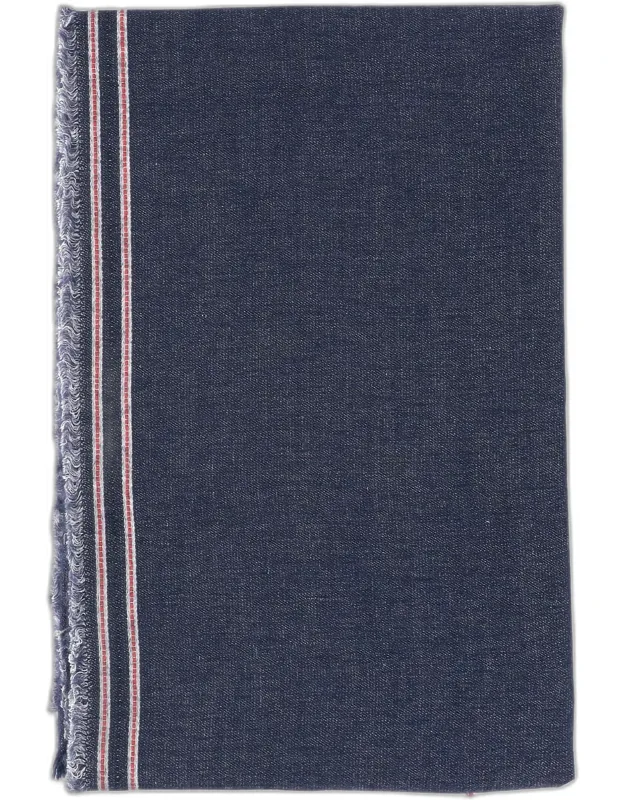 Cashmere And Silk Blend Denim Scarf