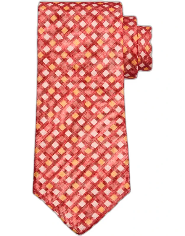 Diamond-print Linen Tie