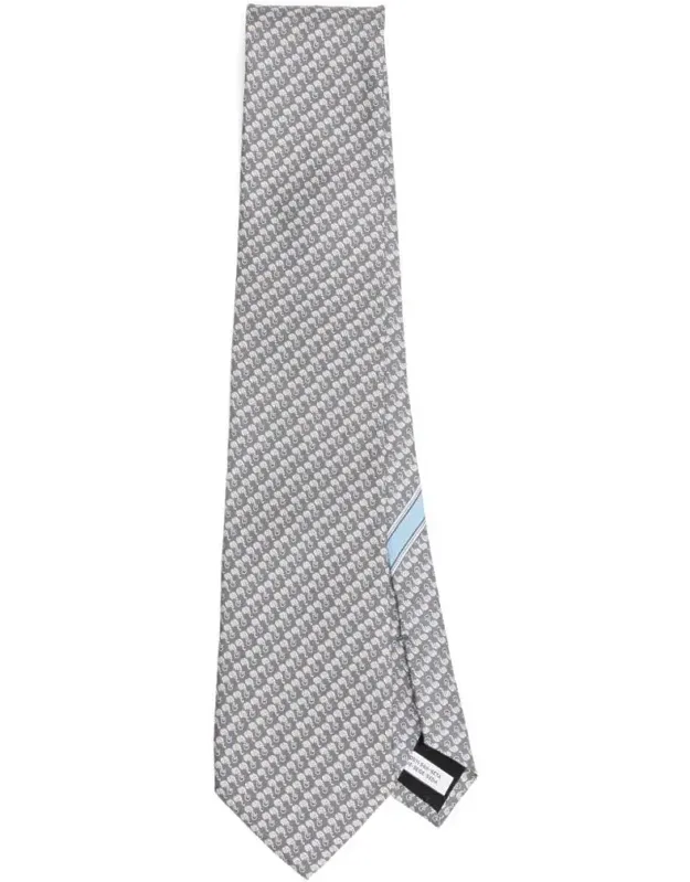 Elephant-print Silk Tie