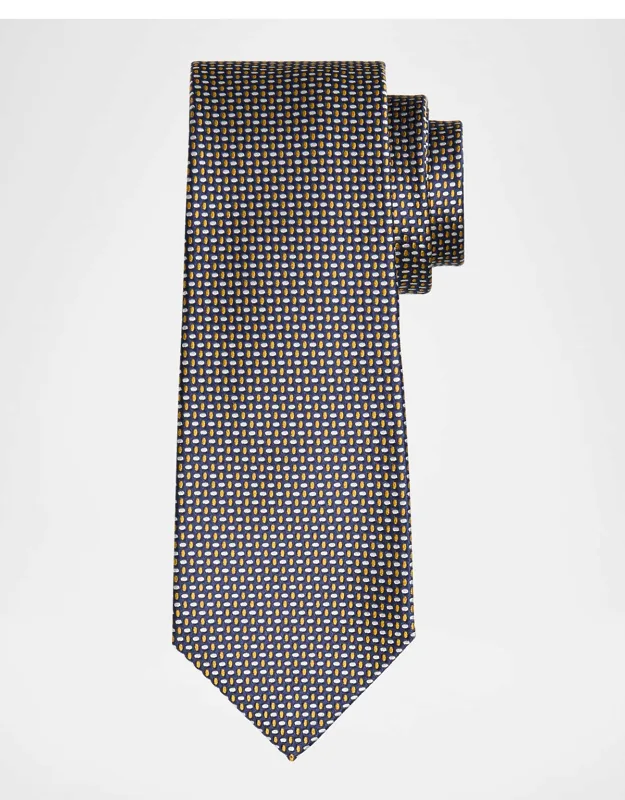 Silk Woven Ovals Seven-fold Tie