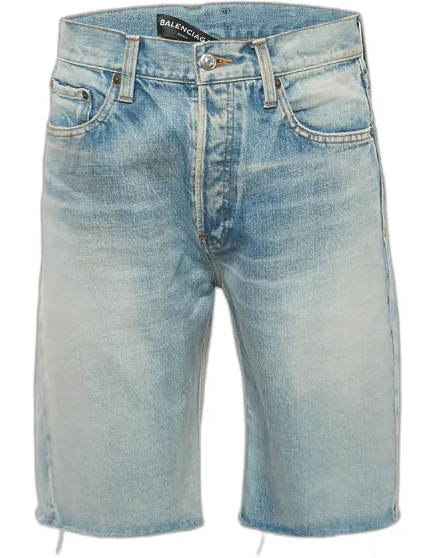 Faded Denim Shorts
