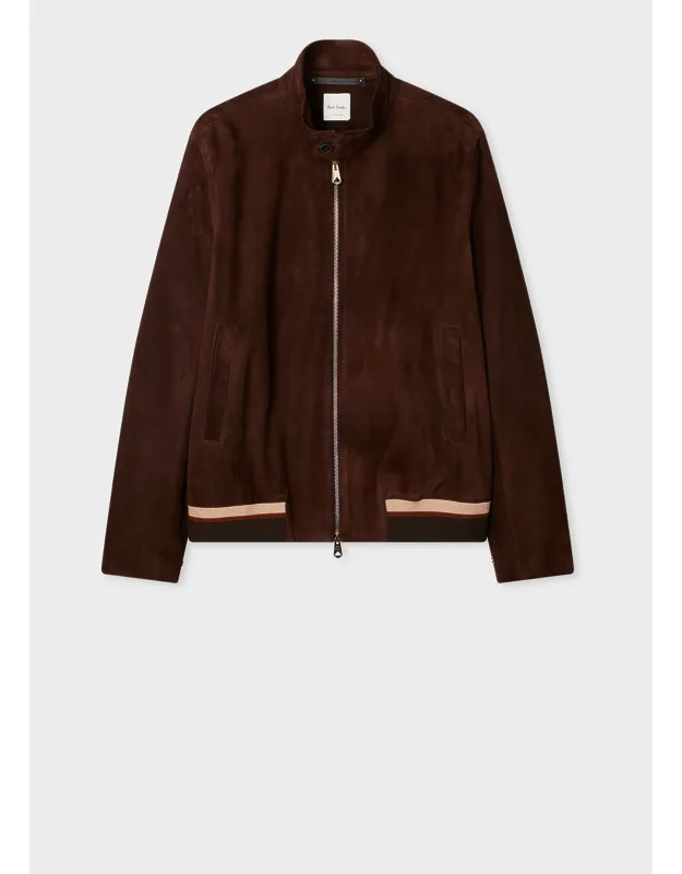 Suede Funnel Neck Jacket