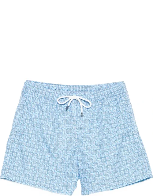 Madeira Geometric-pattern Swim Shorts