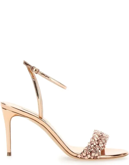 Starlink Sandals With High Stiletto Heel And Braided Embellishment In Ecoleather