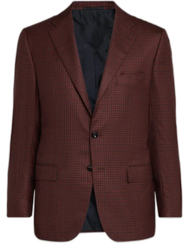 Soft Cashmere Micro-check Sport Coat