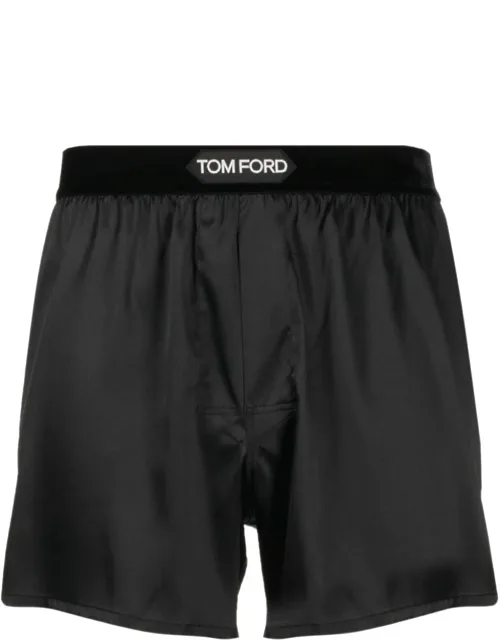Logo-waistband Silk Boxers