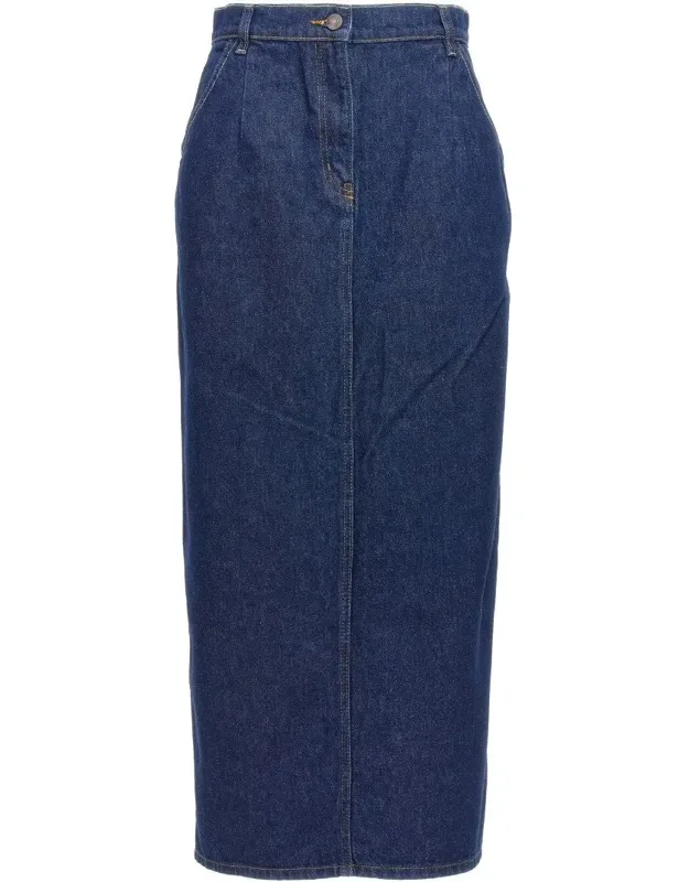 Denim Skirt With Back Split