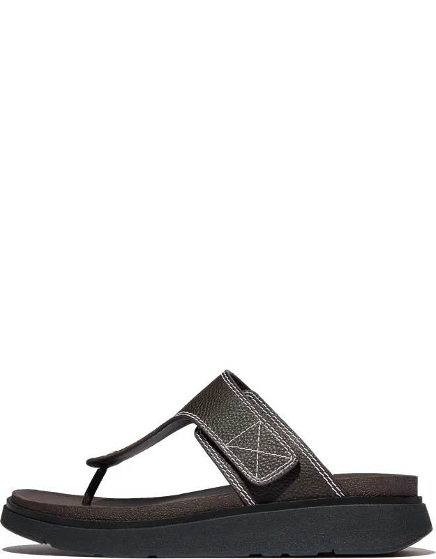 Gen-ff Stitch-detail Tumbled-leather Toe-post Sandals