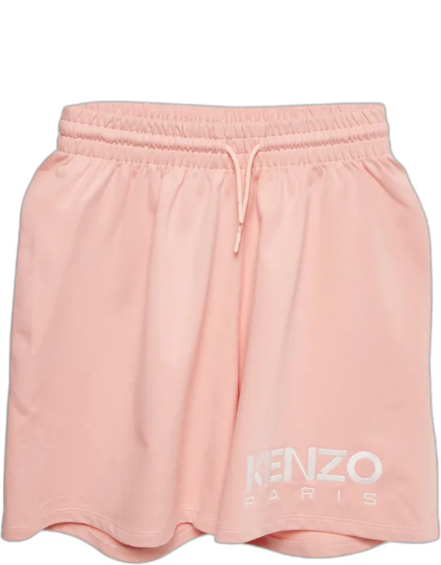 Logo Embroidered Cotton Knit Shorts