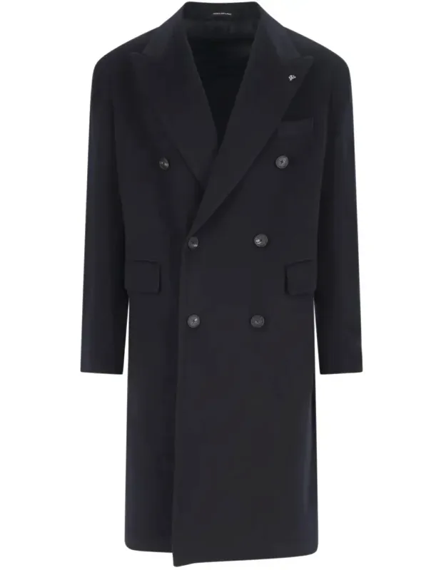 Cashmere Double-breasted Coat With Notched Lapel