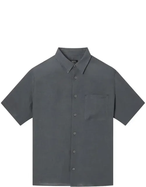 Casual Short-sleeve Linen Shirt