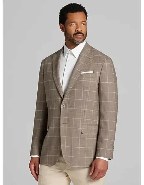 Modern Fit Windowpane Plaid Sport Coat