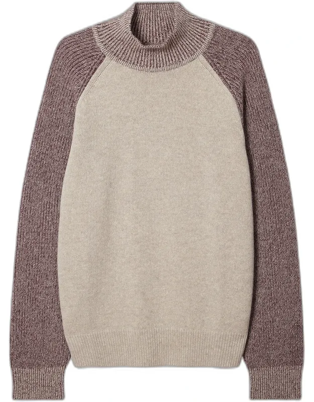 Roll Neck Ribbed Knit Sweater