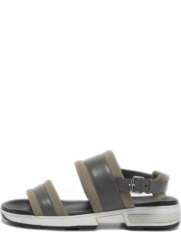 Leather And Neoprene Flat Sandals