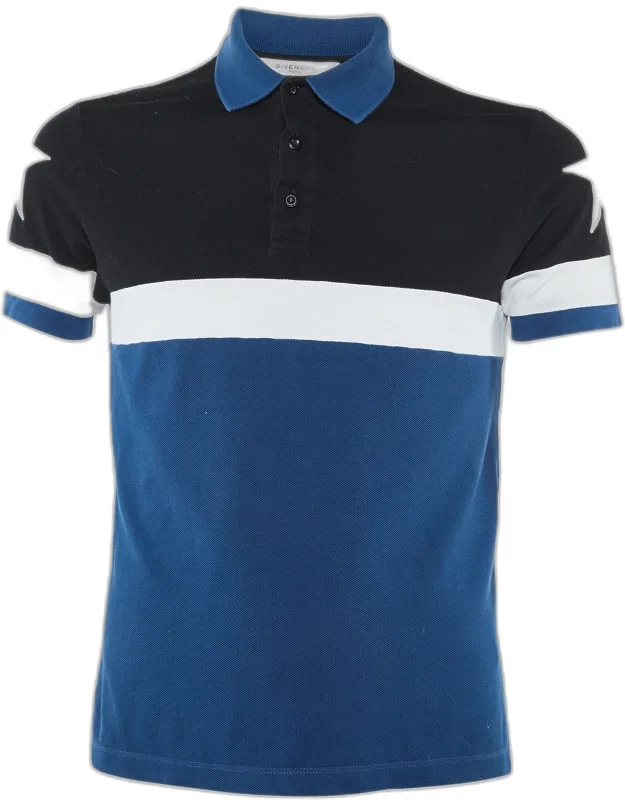 Multicolor Paneled Cotton Pique Polo T-shirt