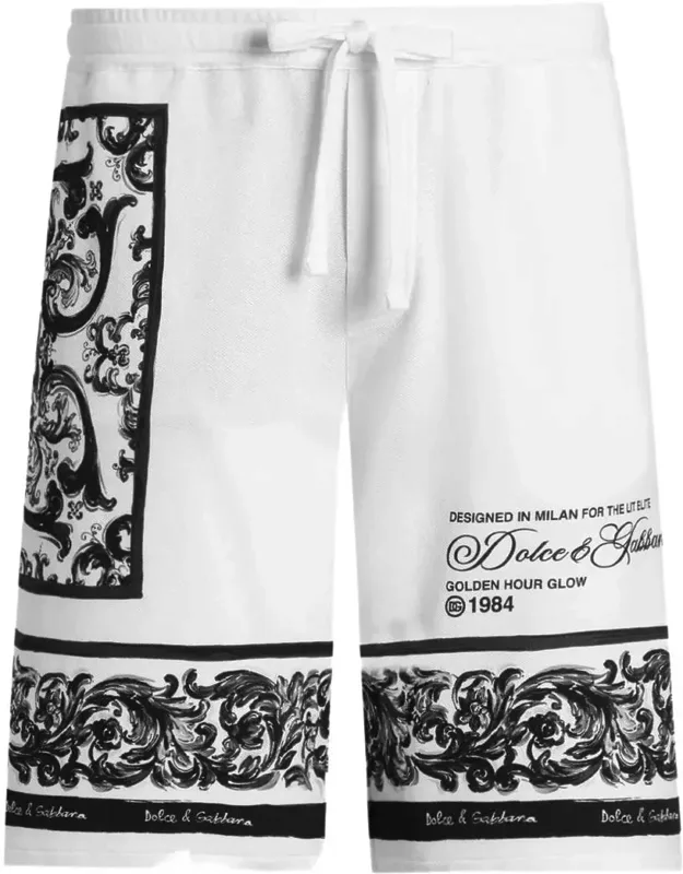 Majolica-print Double Pique Bermuda Shorts