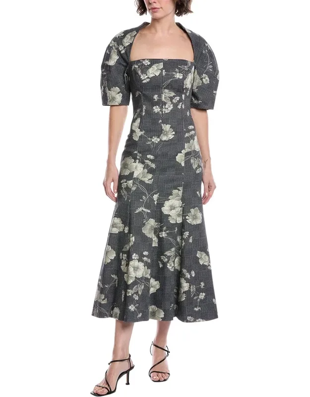 Boned Waist Midi Dress