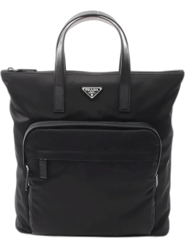 Tessuto Nylon And Saffiano Leather Backpack Bag