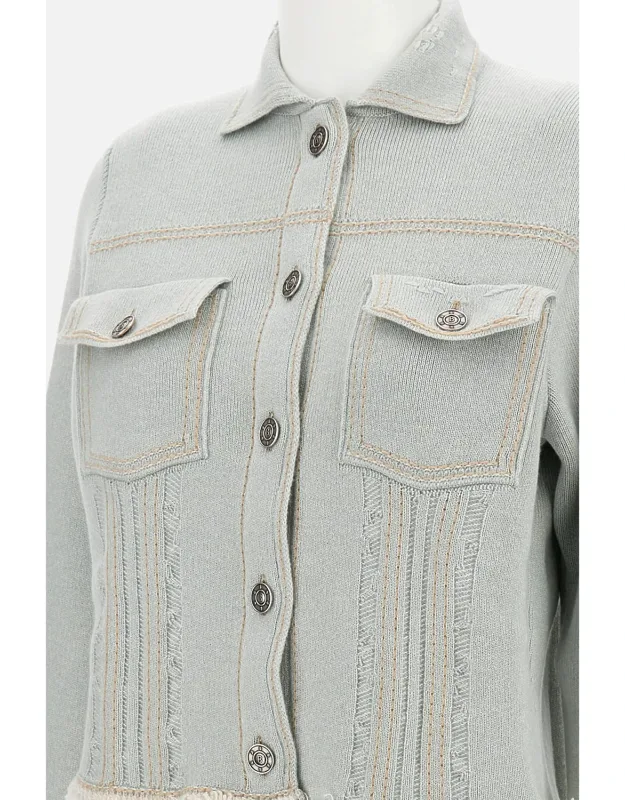 Pleated Denim Jacket