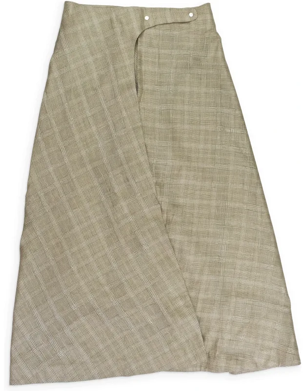 Wrap Slit Skirt Plaid