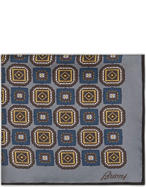 Square Medallion Silk Pocket Square