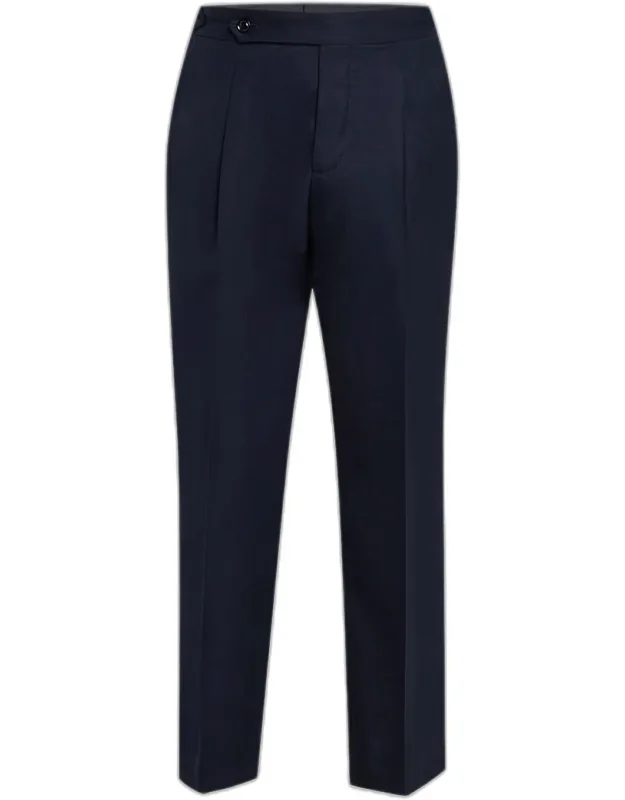 Side-tab Pleated Trousers