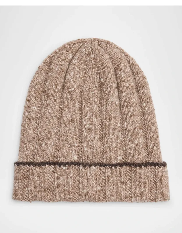 Cashmere Donegal Rib-knit Beanie