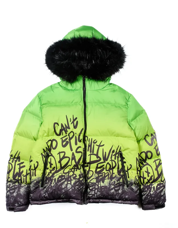 Puffer Jacket With Fur Hood