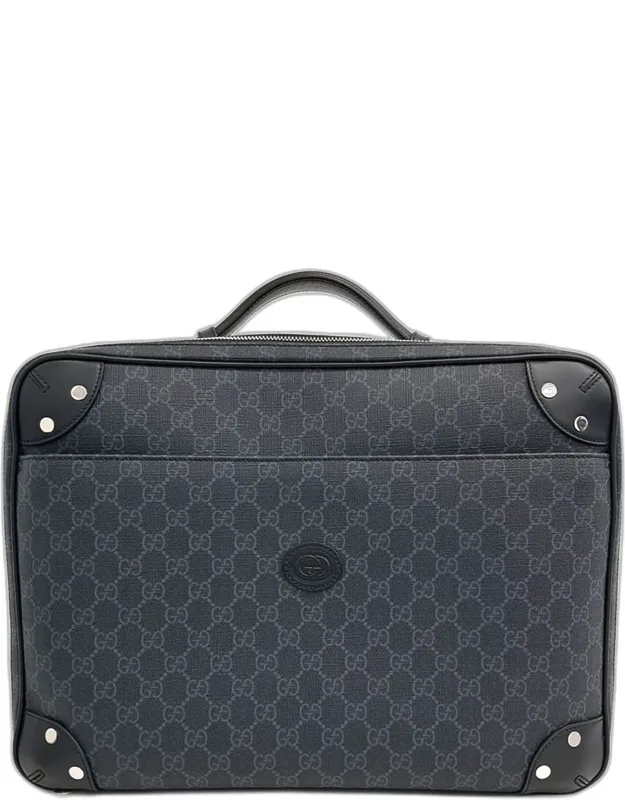 Gg Supreme Coated Canvas Leather Backpack Briefcase