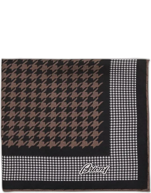 Mixed Houndstooth Silk Pocket Square