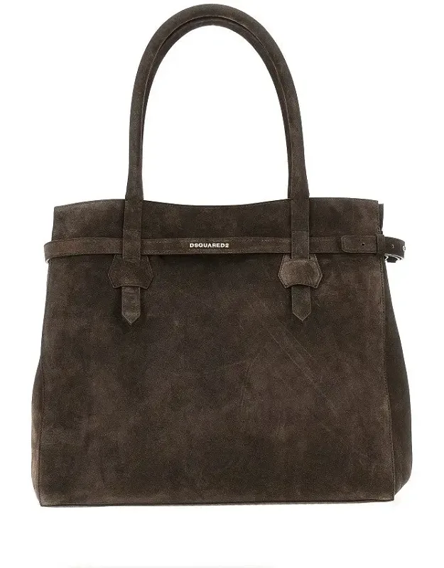 Suede Leather Twin Shopping Bag
