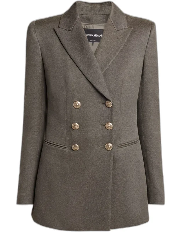 Silk Cotton Double-breasted Blazer