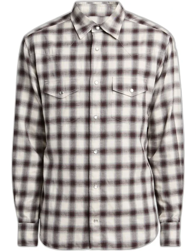 Buffalo Plaid Slim Fit Western Shirt